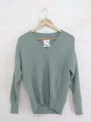 ◇ OPAQUE.CLIP オペークドットクリップ Filivivi ウールニット Vネック 長袖 セーター サイズS カーキ系 レディース E  【1302010025387】