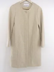 ◇ NATURAL BEAUTY BASIC ナチュラルビューティーベーシック ノーカラー 長袖 コート サイズM ベージュ系 レディース P  【1302010024069】
