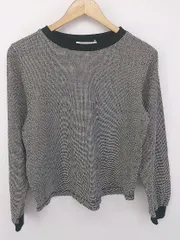 ◇ BONLECILL ボンルシール 総柄 長袖 Tシャツ カットソー サイズF ブラック ホワイト系 レディース E  【1302010026179】