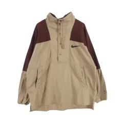 ナイキ (MEN - L) コットン 半ボタン バイカラー スウッシュ ジャケット