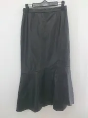 ◇ ViS ビス フェイクレザー マーメイド ロング ナロー スカート サイズM ブラック レディース E  【1302020004730】