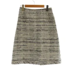 ルネ Rene ルネ ツイードスカート 36 白 ホワイト マルチカラー プリーツ ミディ丈 /AG ■OS