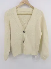 ◇ ◎ mystic ミスティック リブニット 長袖 カーディガン サイズF ライトベージュ系 レディース P  【1302030006076】