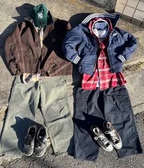 【コーデBox】XLサイズ3点セット〔スウェット+ジーンズ+tシャツ〕　古着　初心者　コーディネート　コーデ　ストリート　アメカジ　男性　女性　メンズ　レディース