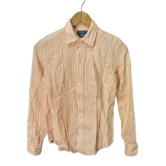 ポロ ラルフローレン POLO RALPH LAUREN リネン ストライプシャツ カジュアル 長袖 XXS オレンジ ■GY14