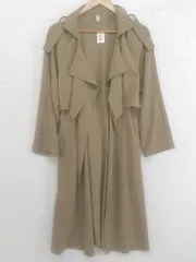 ◇ ◎ YANSOO 薄手 長袖 スプリング トレンチ コート サイズL ベージュ レディース E  【1302030012305】