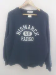 ◇ Shelly island フロントプリント 長袖 トレーナー カットソー ネイビー ホワイト レディース E  【1302040000774】