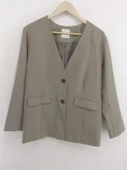 ◇ PAGEBOY ページボーイ ALICIA 長袖 ノーカラー ジャケット サイズF ベージュ レディース P  【1302060001720】のサムネイル