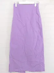 ◇ natural couture バックスリット フリンジ ロング タイト スカート サイズF パープル系 レディース E  【1302060007173】