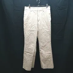 ◇ BEAUTY&YOUTH ビューティーアンドユース リブ ストレート タック パンツ サイズL ホワイト レディース E  【1302060014034】