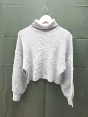 ◇ ems excite エムズエキサイト タートルネック リブ 長袖 ニット セーター サイズF パープル レディース E  【1302060015253】