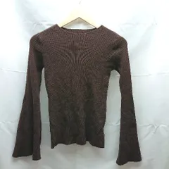 ◇ selectMOCA セレクトモカ クルーネック　ケーブル　シンプル 長袖 ニット サイズF ブラウン系 レディース E  【1302060022572】