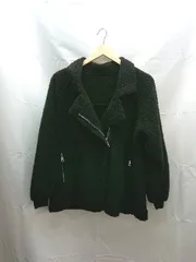 ◇ JUNOAH ジュノア ジップアップ　ボア　シンプル 長袖 ジャケット サイズM ブラック系 レディース E  【1302060025887】