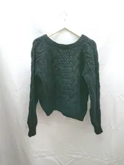 ◇ Ungrid ｱﾝｸﾞﾘｯﾄﾞ バック レースアップ 背中あき ケーブル ニット 長袖 セーター フリーサイズ ブラック レディース E  【1302060027836】