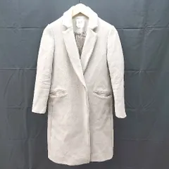 ◇ UNITED TOKYO ウール93% カシミヤ7% 温か 膝丈 ロング 長袖 コート サイズ1 グレージュ系 レディース E  【1302060028857】