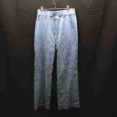 ◇ LOWRYS FARM ﾛｰﾘｰｽﾞﾌｧｰﾑ ウェストゴム センタープレス ストレッチ スラックス パンツ Mサイズ ブルー レディース E  【1302060029724】