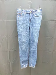 ◇ ZARA ｻﾞﾗ ローライズ 股上浅め ダメージ カットオフ スキニー デニム パンツ サイズ2 インディゴ レディース E  【1302060029304】