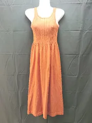 ◇ CURRENTAGE カレンテージ リブニット タンクトップ シンプル ロング ワンピース サイズ表記なし オレンジ レディース E  【1302060033912】