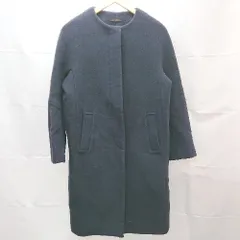 ◇ BARNYARDSTORM バンヤードストーム ノーカラー ロング丈 長袖 コート ジャケット サイズ1 ネイビー レディース E  【1302060034957】