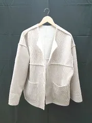 ◇ classicalelf リバーシブル ボア コーデュロイ 長袖 コート ジャケット サイズL アイボリー系 レディース E  【1302060034926】