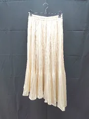 ◇ ARCANUM DESIGN アルカナムデザイン ポリエステル 無地 ロング フレア スカート サイズF アイボリー レディース E  【1302060037521】