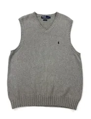 ポロラルフローレン ニット ベスト グレー L
