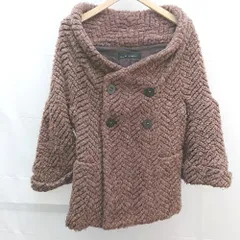 ■ ZARA BASIC ザラ ベーシック ケーブル　起毛　ダブルボタン　裏地 長袖 ニットコート サイズM ブラウン系 メンズ E  【1302060039624】