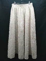 ◇ classicalelf ウエストゴム　チェック柄　裏地 ひざ丈 フレア スカート サイズXL ベージュ系 レディース E  【1302060040859】