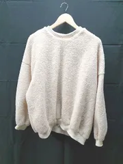 ◇ unrelaxing ボア　クルーネック　シンプル 長袖 トレーナー 表記なし クリーム系 レディース E  【1302060042938】