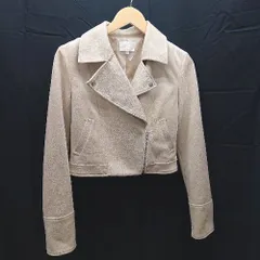 ◇ rienda ベロア系　ジップアップ　裏地 長袖 ジャケット サイズM クリーム系 レディース E  【1302060042532】