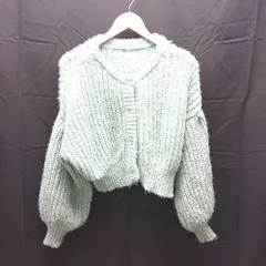 ◇ Heather ヘザー ボタン　ケーブル　起毛 長袖 カーディガン サイズF グリーン系 レディース E  【1302060042013】