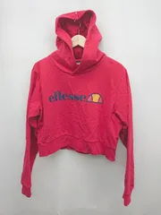 ◇ ellesse エレッセ クロップド丈 プルオーバー ロゴ 長袖 パーカー サイズL レッド レディース P  【1302160010851】のサムネイル