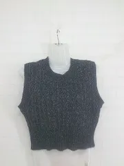 ◇ JEANASIS ジーナシス ケーブルニット ベスト サイズF ブラック系 マルチ レディース P  【1302150002071】