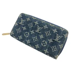 【中古】 LOUIS VUITTON ルイ・ヴィトン   モノグラムデニムM95341 ジッピーウォレット ラウンドファスナー 長財布 ブルー  24023160 SA