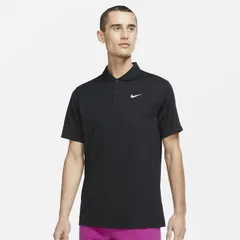 NIKE(ナイキ) ナイキコート DF ソリッド S/S ポロ 硬式テニス ウェア シャツ (DH0858)、(010)ﾌﾞﾗｯｸ