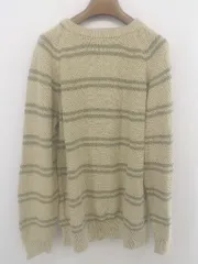 ◇ B:MING by BEAMS ビーミング by ビームス ボーダー 長袖 ニット セーター サイズM ベージュ グリーン系 メンズ P  【1302240002639】