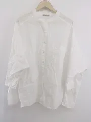 ◇ mystic ミスティック バンドカラー ビッグシルエット 長袖 シャツ ブラウス サイズF オフホワイト レディース P  【1302240003339】