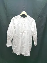 ◇ Discoat ﾃﾞｨｽｺｰﾄ 2WAY バンドカラー ボリュームスリーブ 長袖 ブラウス シャツ フリーサイズ ホワイト レディース E  【1303020012947】