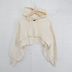 ◇ Heather ヘザー ニット ショート ボリュームスリーブ 長袖 プルオーバー パーカー サイズF クリーム系 レディース P  【1303070000079】のサムネイル
