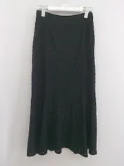 ◇ OPAQUE.CLIP オペークドットクリップ 透かし編み ロング ナロー スカート サイズ36 ブラック レディース P  【1303080001417】