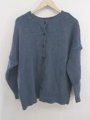 ◇ LOWRYS FARM ローリーズファーム 2way 長袖 ニット カーディガン サイズF ブルー レディース E  【1303200001914】