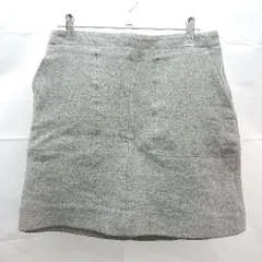 ◇ SLOBE IENA ウール 90% ソリット シンプル 大きめサイズ ミニ 台形 スカート 40サイズ ライトグレー レディース E  【1303270004006】