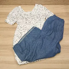 ◇ 《 GRL ワンピ パンツ まとめ売り ２点 セット Mサイズ シフォン ワンピース ワイド デニム パンツ レディース 》 E  【1303270003269】