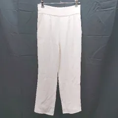 ◇ CECIL McBEE　セシルマクビー ウエストゴム　ツータック　裏地　シンプル パンツ サイズM ホワイト系 レディース E  【1303270004235】