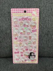 ボンボンドロップシール ハローキティ ピンク 第2弾 正規品 ぷっくり 立体 キラキラ デコ 手帳 スマホ　ピンクキティ　キティ　サンリオ