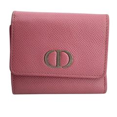 [중고] Christian Dior 기독교 디올 30 몬테뉴 S2057OBAE 컴팩트 지갑 삼중 지갑 여성 지갑 핑크 25003595 KJ