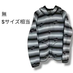 a1720 ​【公式】ディズニー ミッキーマウス 総柄 フリースパーカー グレー ボーダー S相当