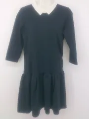 ◇ SUNNY Landscape 長袖 ミニ ワンピース サイズM ネイビー ホワイト系 レディース E  【1304050010965】