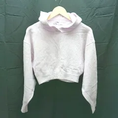 ◇ ZARA ザラ フード クロップド カジュアル 長袖 ニット カットソー サイズM ラベンダー レディース E  【1304050024337】