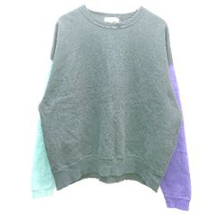 ◇ PUBLUX マルチカラー 3色 パープル ターコイズ 長袖 トレーナー サイズL ブラック/マルチ メンズ E 【1304050024092】